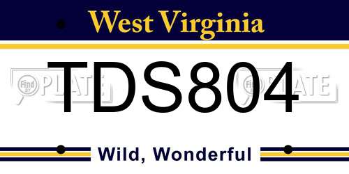 TDS804 West Virginia License Plate