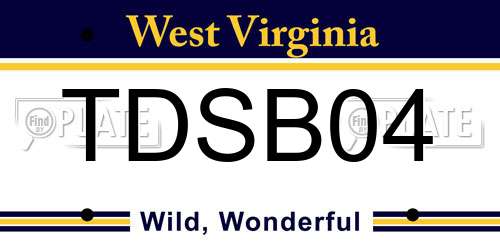 TDSB04 West Virginia License Plate