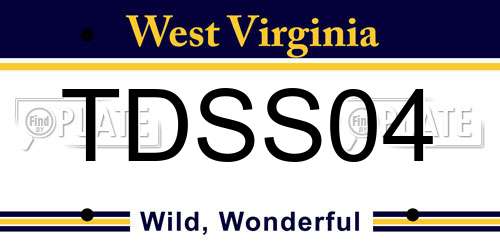 TDSS04 West Virginia License Plate