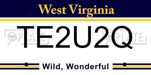 TE2U2Q West Virginia License Plate