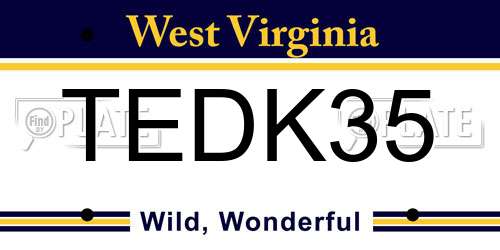 TEDK35 West Virginia License Plate