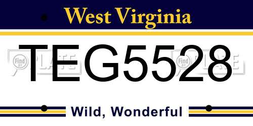 TEG5528 West Virginia License Plate