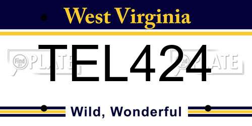 TEL424 West Virginia License Plate