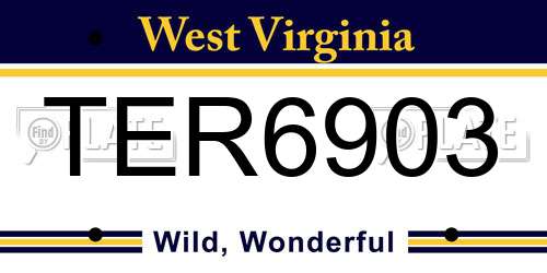 TER6903 West Virginia License Plate
