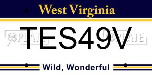 TES49V West Virginia License Plate