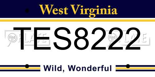 TES8222 West Virginia License Plate