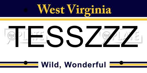 TESSZZZ West Virginia License Plate