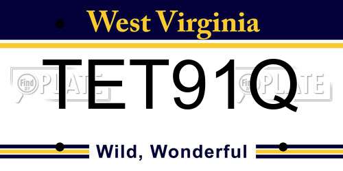 TET91Q West Virginia License Plate