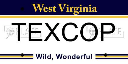 TEXCOP West Virginia License Plate