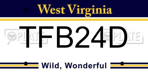 TFB24D West Virginia License Plate
