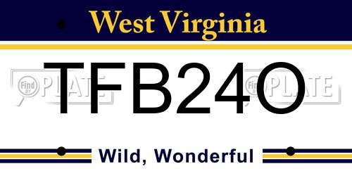 TFB24O West Virginia License Plate