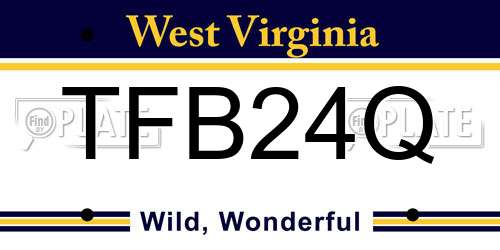 TFB24Q West Virginia License Plate