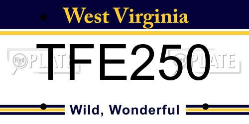 TFE250 West Virginia License Plate