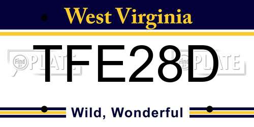 TFE28D West Virginia License Plate
