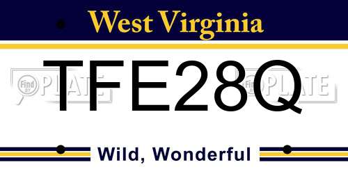 TFE28Q West Virginia License Plate