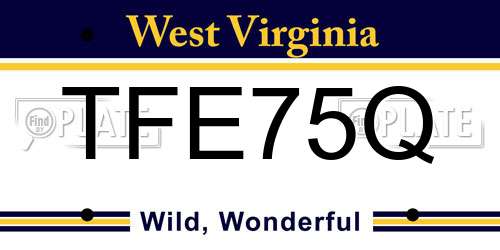 TFE75Q West Virginia License Plate