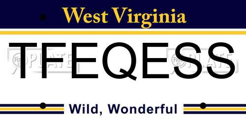 TFEQESS West Virginia License Plate