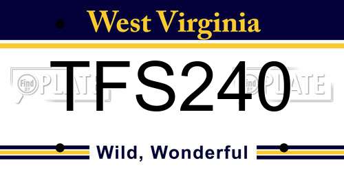 TFS240 West Virginia License Plate