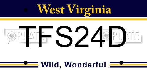 TFS24D West Virginia License Plate