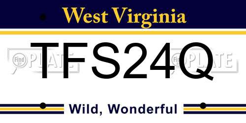 TFS24Q West Virginia License Plate
