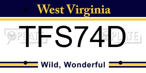 TFS74D West Virginia License Plate