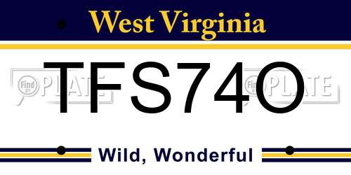 TFS74O West Virginia License Plate