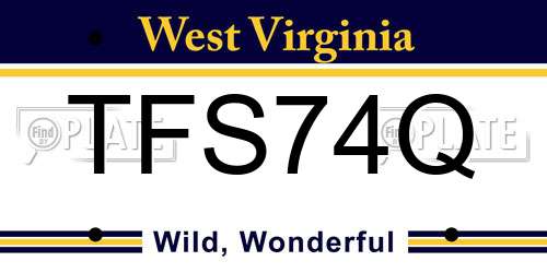 TFS74Q West Virginia License Plate