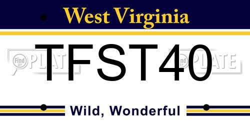 TFST40 West Virginia License Plate
