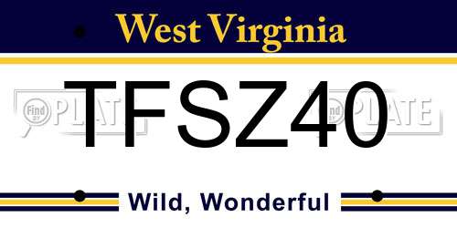 TFSZ40 West Virginia License Plate