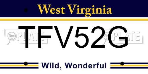 TFV52G West Virginia License Plate