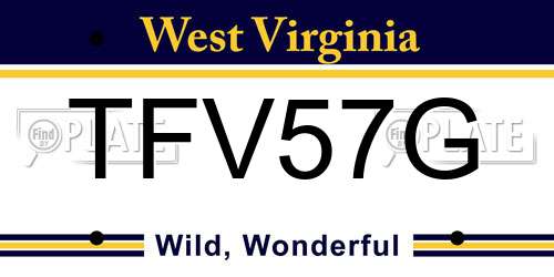 TFV57G West Virginia License Plate
