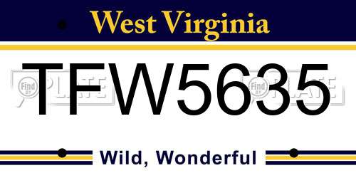 TFW5635 West Virginia License Plate