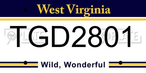 TGD2801 West Virginia License Plate