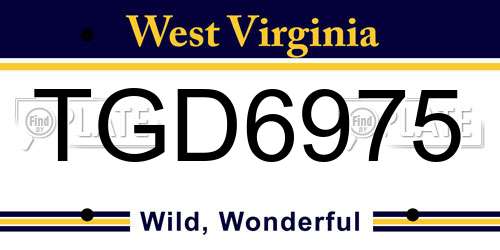 TGD6975 West Virginia License Plate