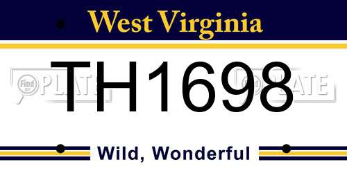 TH1698 West Virginia License Plate