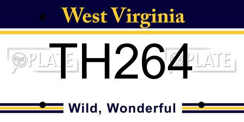 TH264 West Virginia License Plate