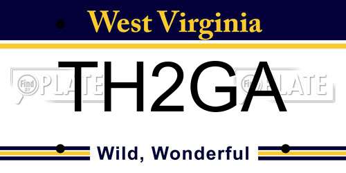 TH2GA West Virginia License Plate