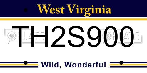 TH2S900 West Virginia License Plate