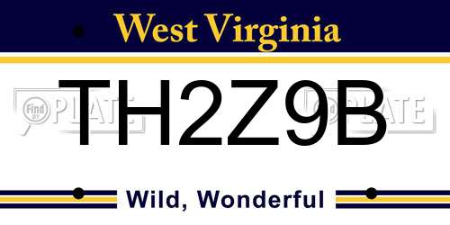 TH2Z9B West Virginia License Plate