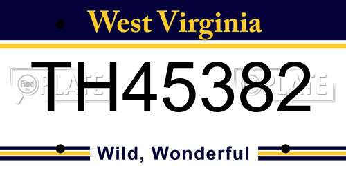 TH45382 West Virginia License Plate