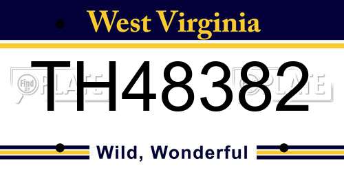 TH48382 West Virginia License Plate
