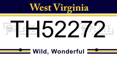 TH52272 West Virginia License Plate