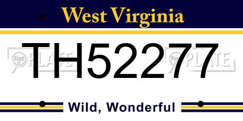 TH52277 West Virginia License Plate