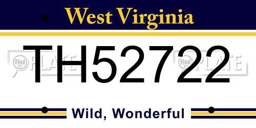 TH52722 West Virginia License Plate