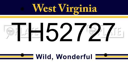 TH52727 West Virginia License Plate