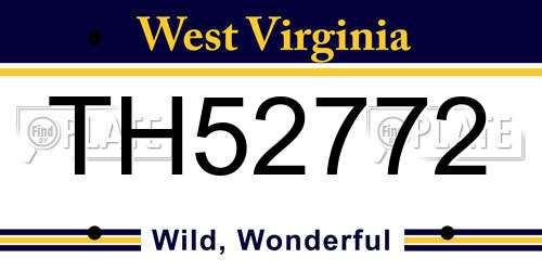 TH52772 West Virginia License Plate