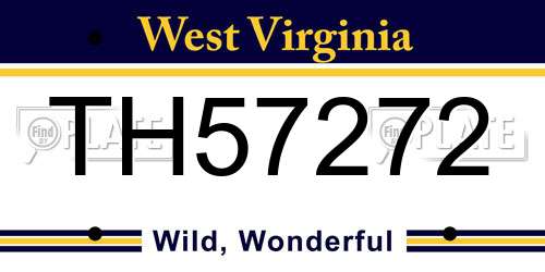 TH57272 West Virginia License Plate