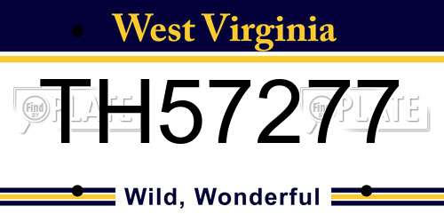 TH57277 West Virginia License Plate