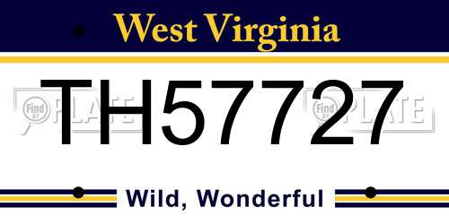 TH57727 West Virginia License Plate