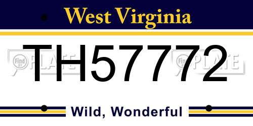 TH57772 West Virginia License Plate